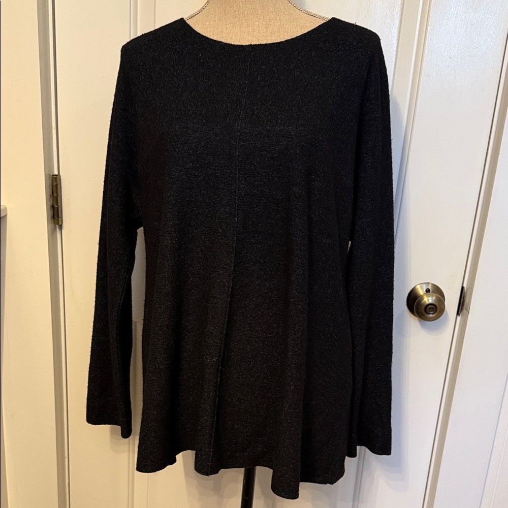 ELEMENTE CLEMENTE SWEATER CREW BOAT NECK BLUE MARLED WOOL BLEND SIZE 4 US 12 XL
